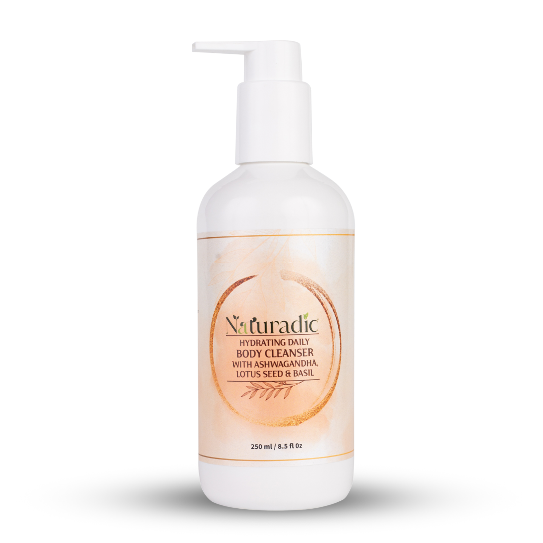 Hydrating Daily Body Cleanser with Ashwagandha, Lotus seed & Basil - Naturadic