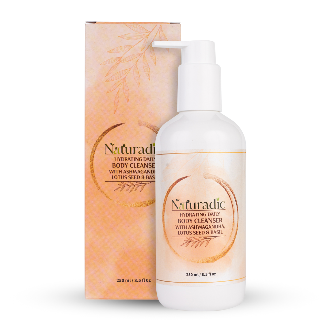 Hydrating Daily Body Cleanser with Ashwagandha, Lotus seed & Basil - Naturadic