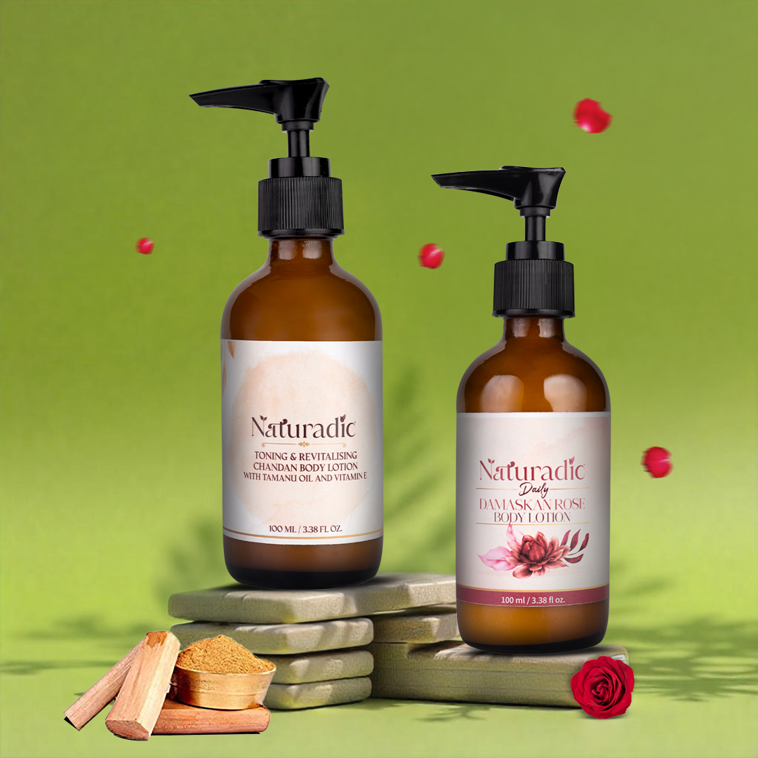 Daily Damaskan Rose Body Lotion With Toning & Revitalising Chandan Body Lotion